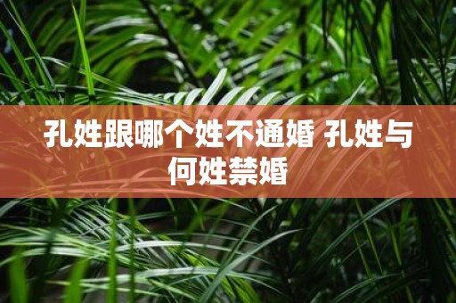 孔姓跟哪个姓不通婚 孔姓与何姓禁婚