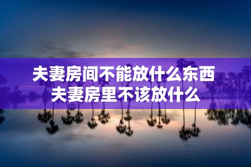 夫妻房间不能放什么东西 夫妻房里不该放什么