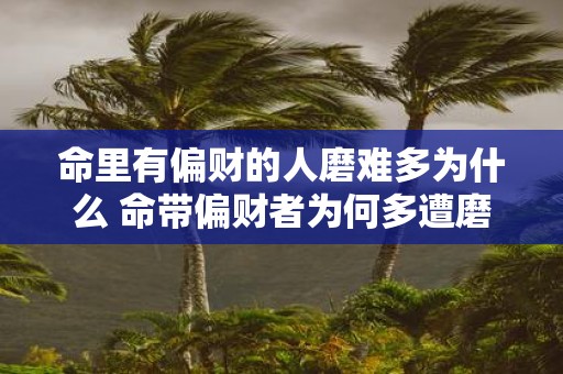 命里有偏财的人磨难多为什么 命带偏财者为何多遭磨难