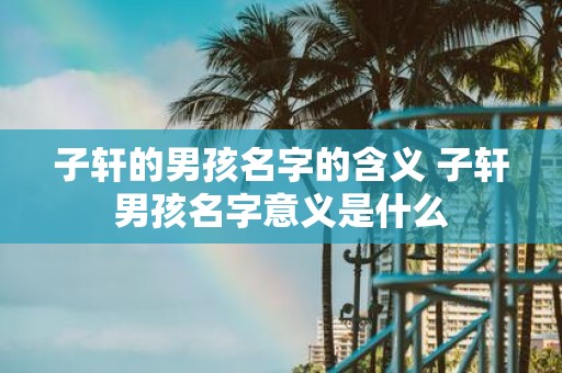 子轩的男孩名字的含义 子轩男孩名字意义是什么