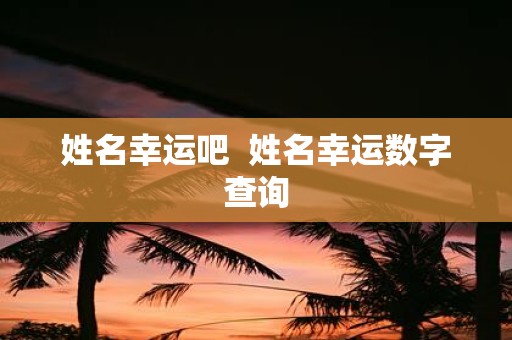 姓名幸运吧 姓名幸运数字查询