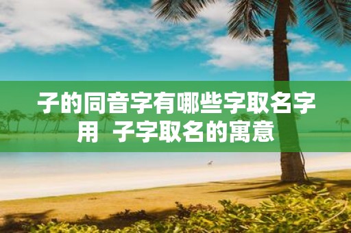 子的同音字有哪些字取名字用 子字取名的寓意
