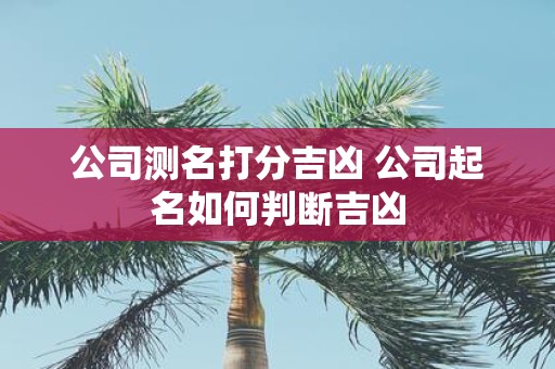 公司测名打分吉凶 公司起名如何判断吉凶