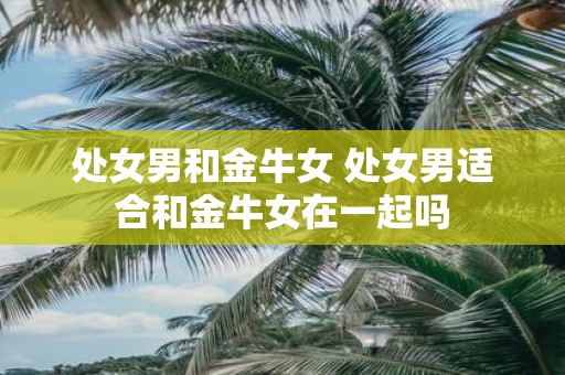 处女男和金牛女 处女男适合和金牛女在一起吗