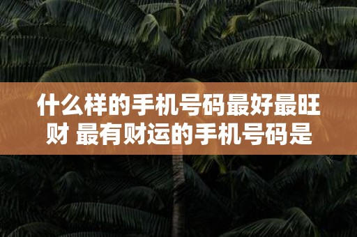 什么样的手机号码最好最旺财 最有财运的手机号码是什么