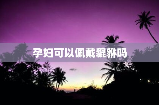 孕妇可以佩戴貔貅吗