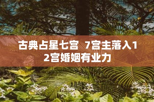古典占星七宫 7宫主落入12宫婚姻有业力