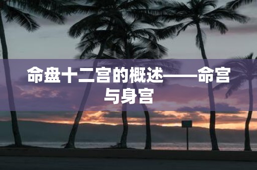 命盘十二宫的概述——命宫与身宫