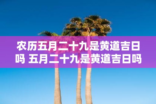 农历五月二十九是黄道吉日吗 五月二十九是黄道吉日吗