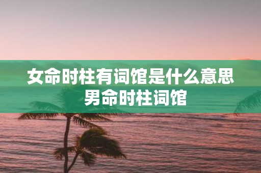 女命时柱有词馆是什么意思 男命时柱词馆