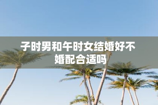 子时男和午时女结婚好不 婚配合适吗