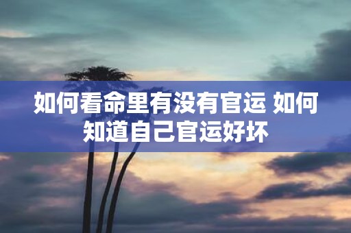 如何看命里有没有官运 如何知道自己官运好坏