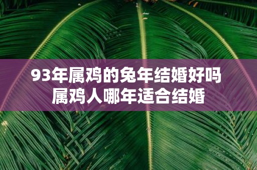 93年属鸡的蛇年结婚好吗 属鸡人哪年适合结婚