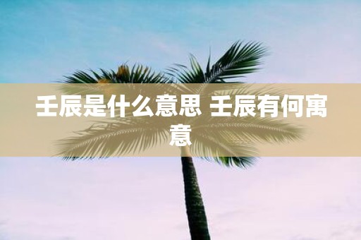 壬辰是什么意思 壬辰有何寓意