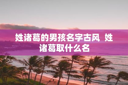 姓诸葛的男孩名字古风 姓诸葛取什么名