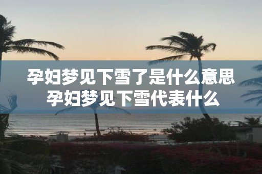 孕妇梦见下雪了是什么意思 孕妇梦见下雪代表什么