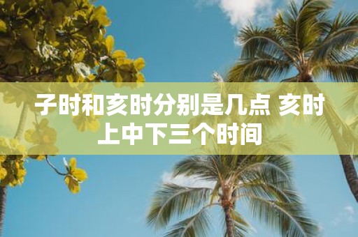 子时和亥时分别是几点 亥时上中下三个时间