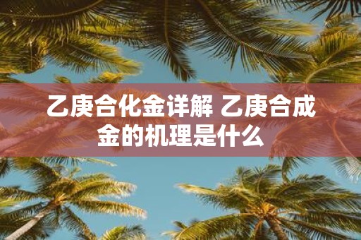 乙庚合化金详解 乙庚合成金的机理是什么