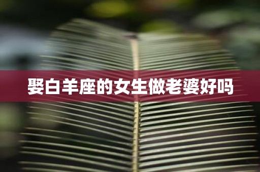 娶白羊座的女生做老婆好吗