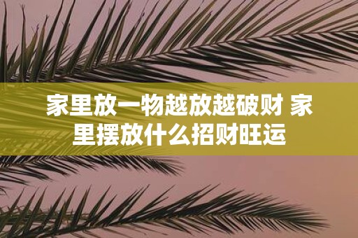 家里放一物越放越破财 家里摆放什么招财旺运