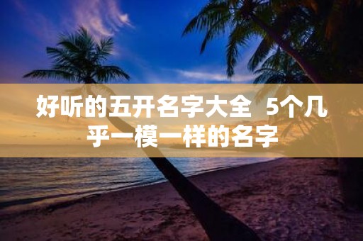 好听的五开名字大全 5个几乎一模一样的名字
