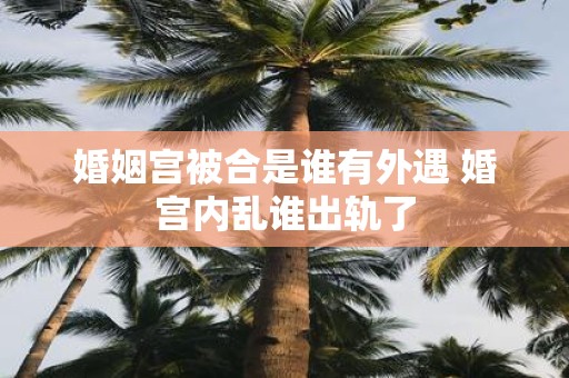 婚姻宫被合是谁有外遇 婚宫内乱谁出轨了