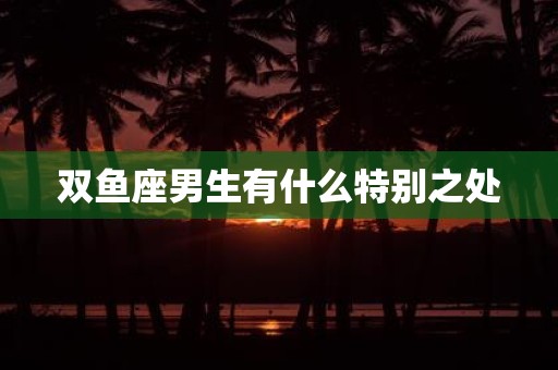 双鱼座男生有什么特别之处