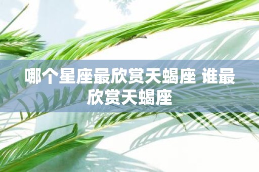 哪个星座最欣赏天蝎座 谁最欣赏天蝎座