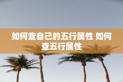 如何查自己的五行属性 如何查五行属性