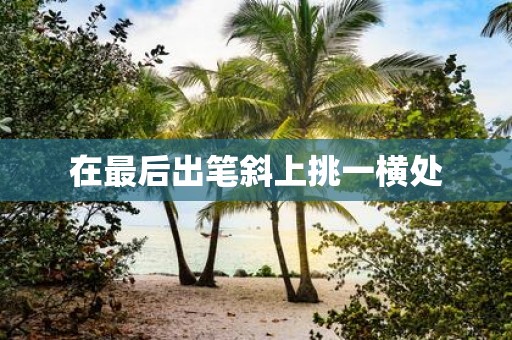 在最后出笔斜上挑一横处