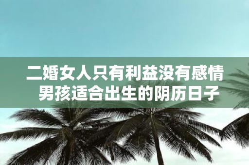 二婚女人只有利益没有感情 男孩适合出生的阴历日子