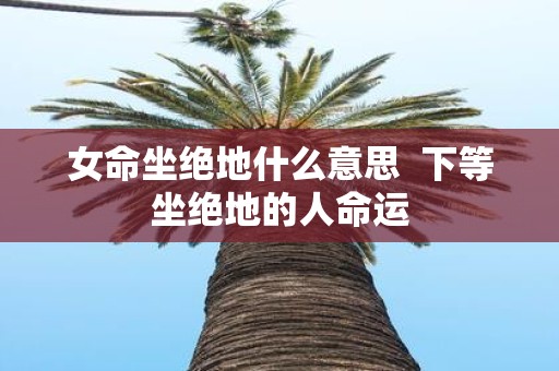 女命坐绝地什么意思 下等坐绝地的人命运