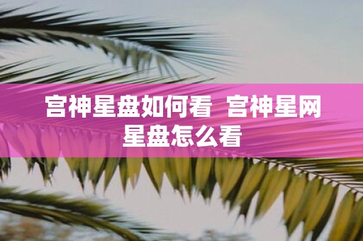 宫神星盘如何看 宫神星网星盘怎么看