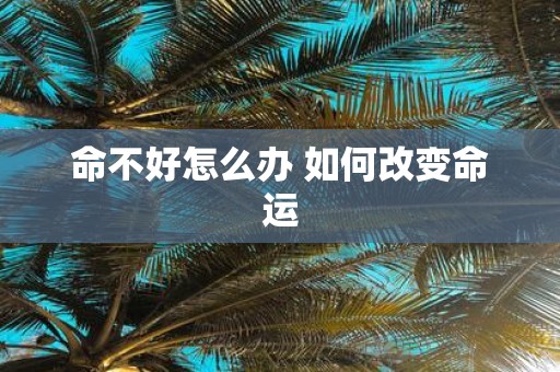 命不好怎么办 如何改变命运