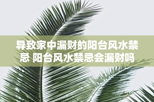 导致家中漏财的阳台风水禁忌 阳台风水禁忌会漏财吗