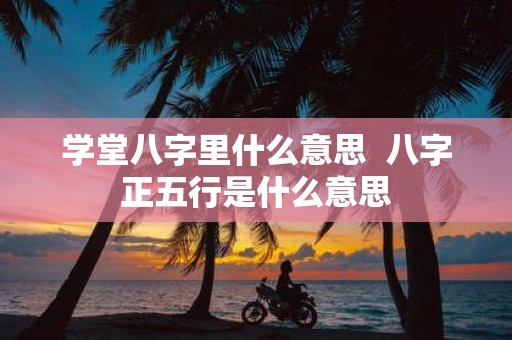 学堂八字里什么意思 八字正五行是什么意思