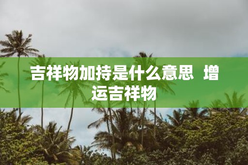 吉祥物加持是什么意思 增运吉祥物