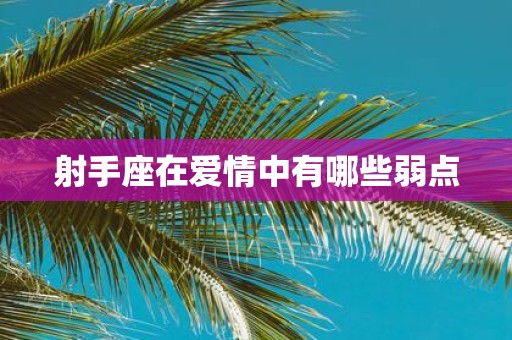 射手座在爱情中有哪些弱点