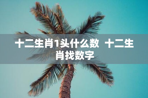 十二生肖1头什么数 十二生肖找数字