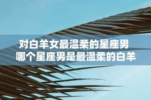 对白羊女最温柔的星座男 哪个星座男是最温柔的白羊女对象