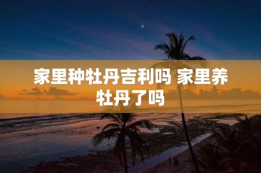 家里种牡丹吉利吗 家里养牡丹了吗