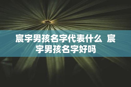 宸宇男孩名字代表什么 宸宇男孩名字好吗