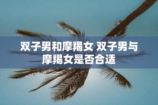 双子男和摩羯女 双子男与摩羯女是否合适
