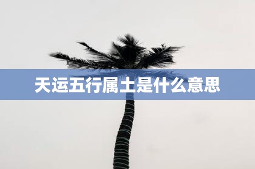 天运五行属土是什么意思