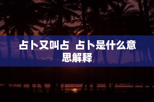 占卜又叫占 占卜是什么意思解释