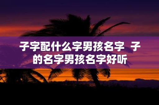 子字配什么字男孩名字 子的名字男孩名字好听
