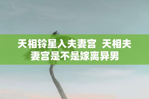 天相铃星入夫妻宫 天相夫妻宫是不是嫁离异男