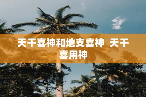 天干喜神和地支喜神 天干喜用神