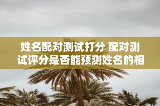 姓名配对测试打分 配对测试评分是否能预测姓名的相容性