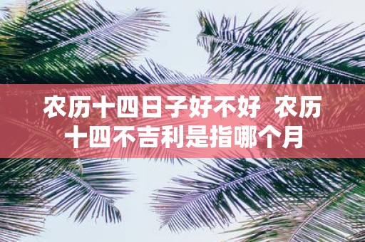 农历十四日子好不好 农历十四不吉利是指哪个月